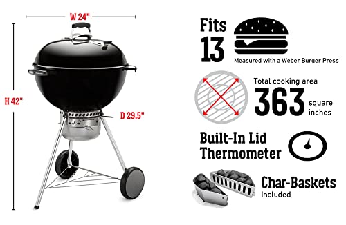 Weber Master-Touch 22" Charcoal Grill, Smoke