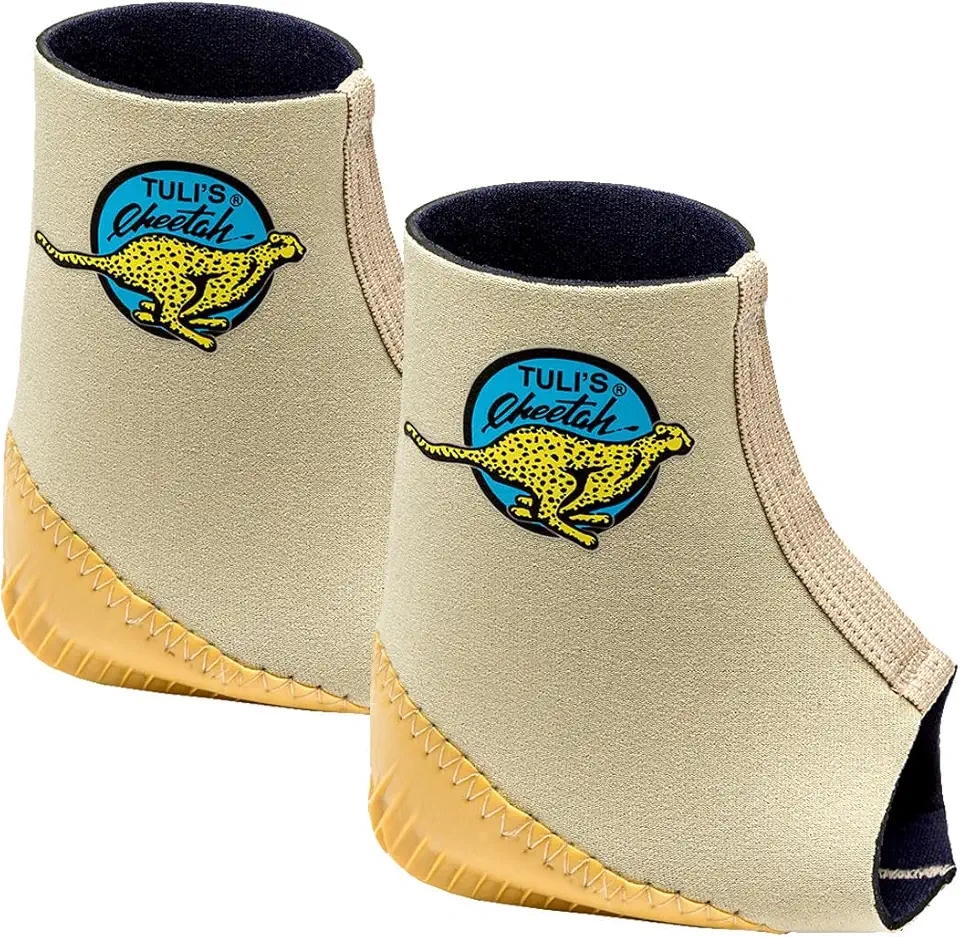 Tuli's Cheetah Heel Cup with Compression Sleeve for Sever’s Disease and Heel Pain for Gymnasts and Dancers, Large, 1 Pair - Kansas Nuitrition - HNZSDS