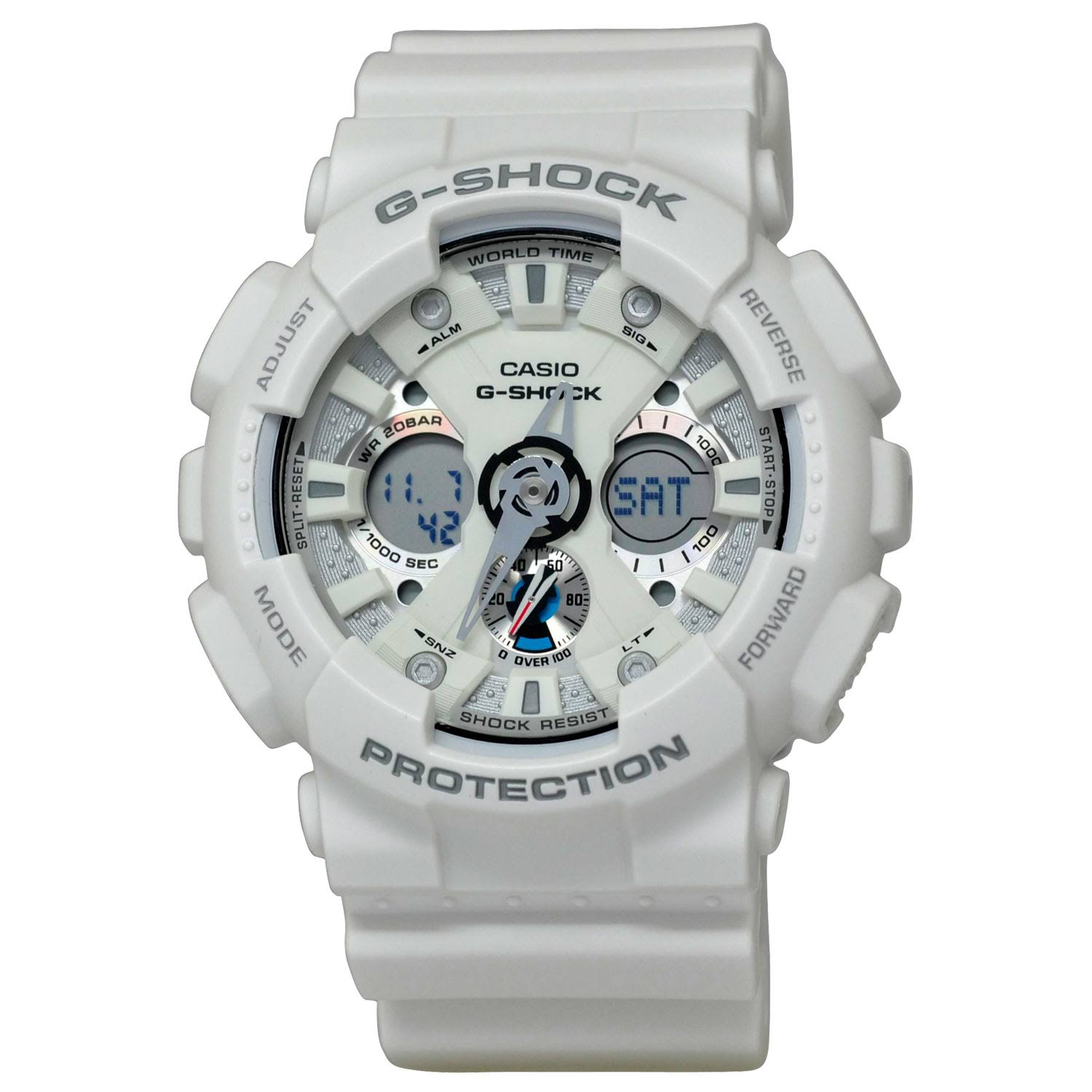 Casio Ga120a-7a White G-Shock Analog Digital Anti-magnetic