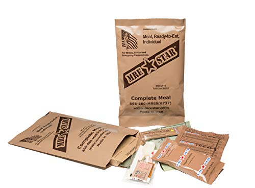 MRE STAR Survival Meal Box – Emergency Meals Ready to Eat with Accessories and FRH – Compact and Lightweight Packaging – Extended Shelf Life – 12 pcs