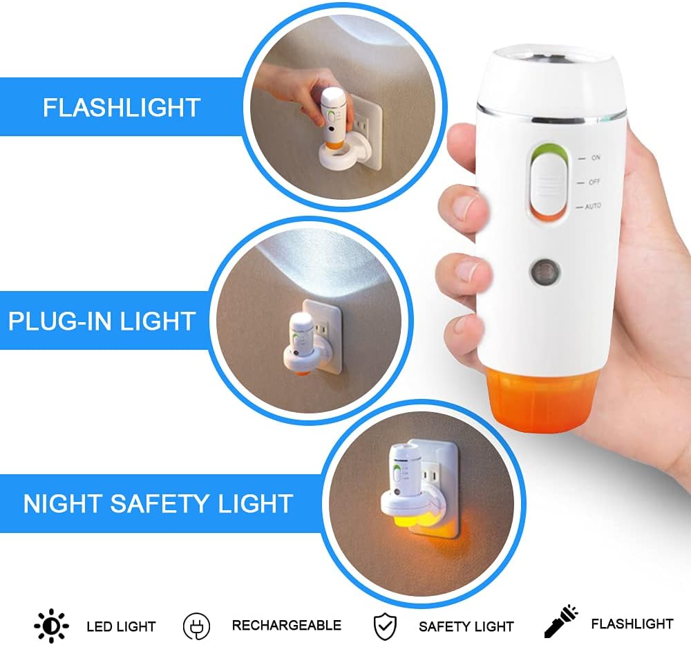 Emergency Lights for Home 2 Pack Compact Rechargeable LED Flashlight
