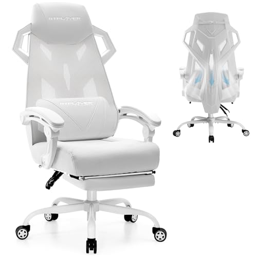 GTPLAYER Gaming Chair, Computer Chair with Mesh Back, Ergonomic Office Chair with Footrest