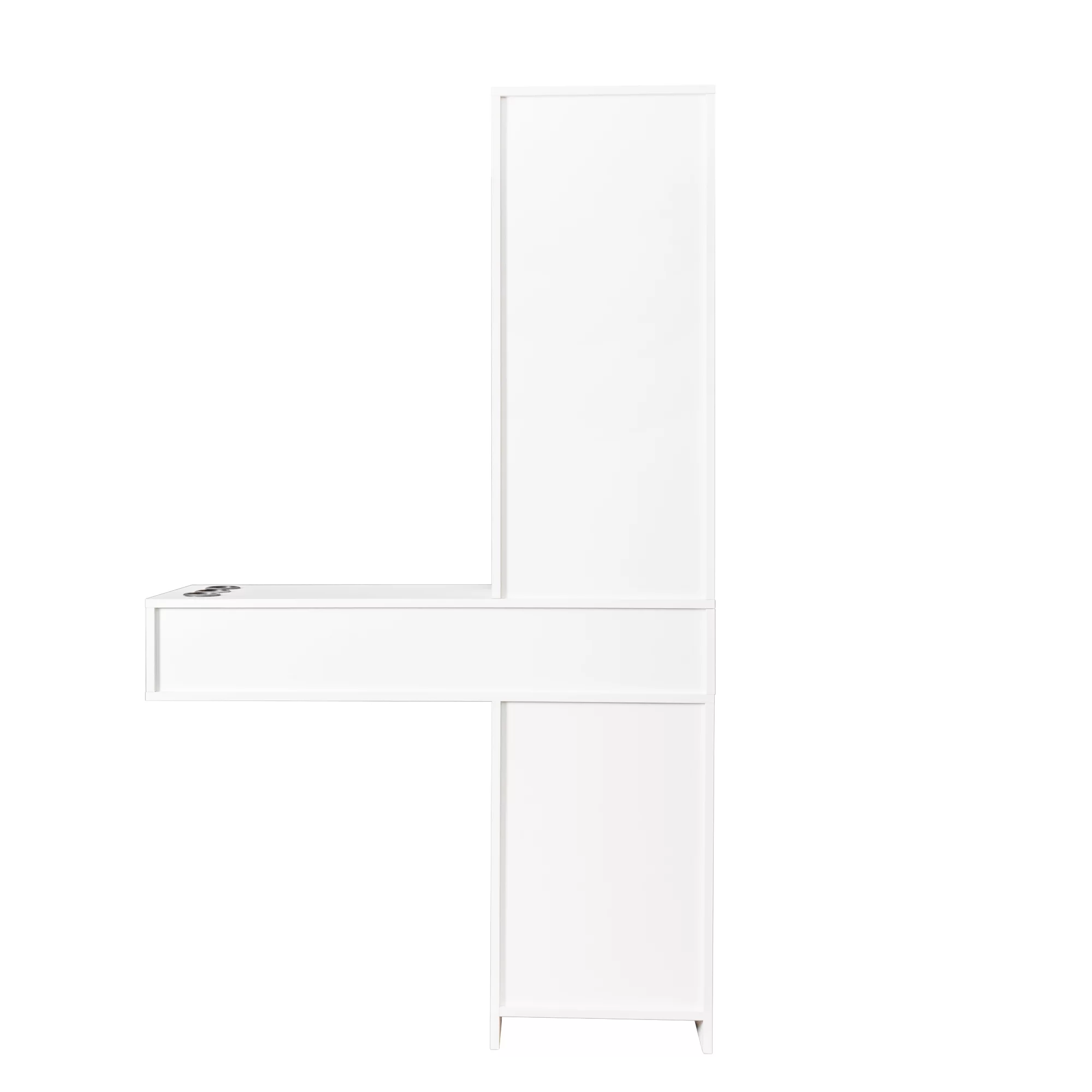 Holaki Modern Wall Mount Hair Desk Salon Station Barber Station Vanity Table Set, Dressing Table with 3 Tier Shelf