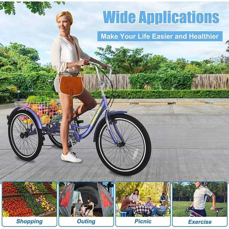 ABORON Adult Tricycles 3 Wheel Bikes 7 Speed Adult Trikes - Sports Supplies Online Store