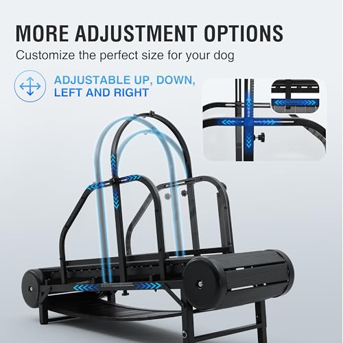 Dog Treadmill for Large/Medium Dogs, Adjustable Ramp Canine Running Slatmill Machine with Pedometer for Exercise & Healthy & Fit Pet Life