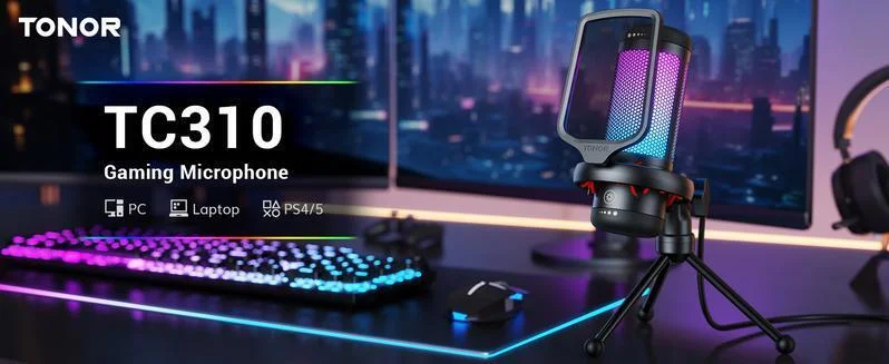 TONOR TC310 Gaming Mic, USB Microphone for PC, PS4, PS5, Cardioid Condenser Mic - Curated Treasures Market