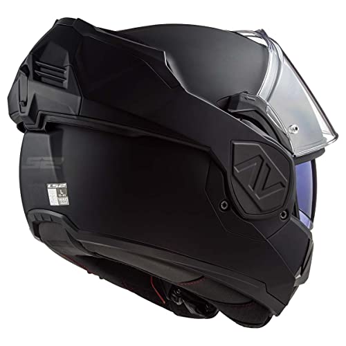 LS2 Helmets Advant Modular Helmet with Integrated Cardo 4X Bluetooth (Noir Matte Black - Large)