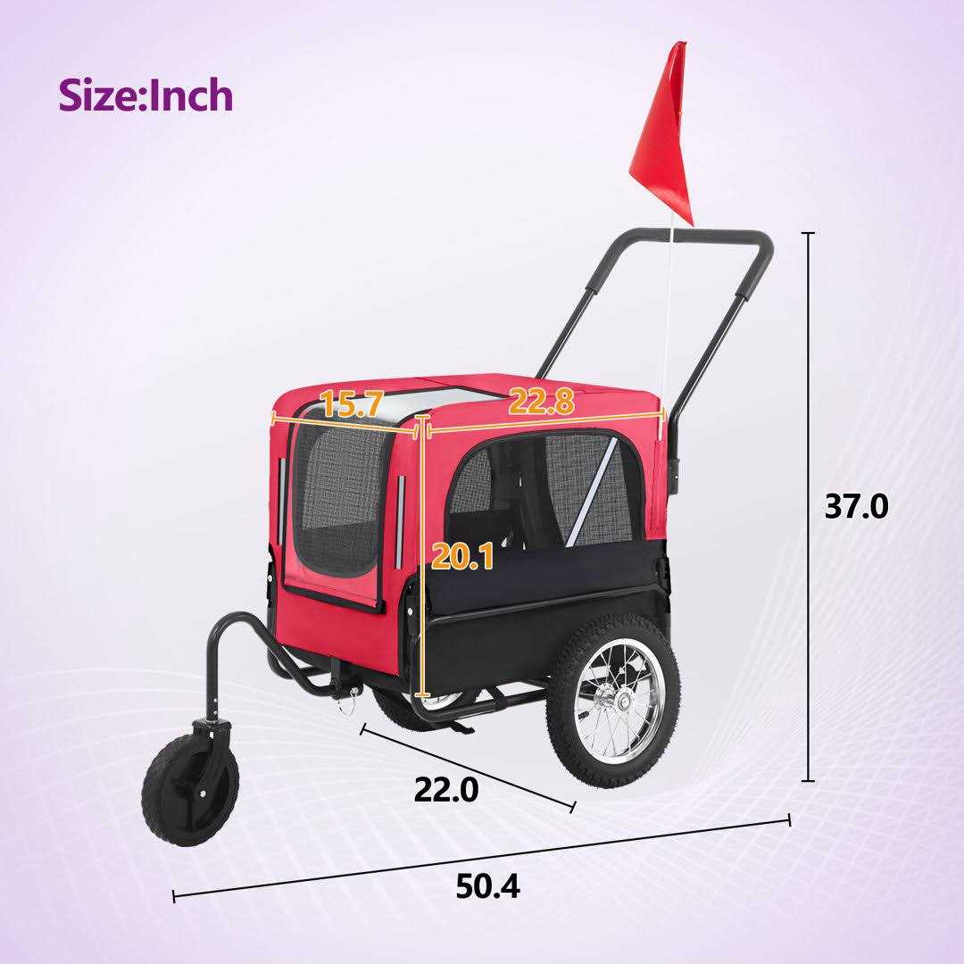 BestPet dog Stroller 2-in-1dog bike trailer pet Stroller bicycle trailer jogger pet dog carrier cart - Pet Supplies online store