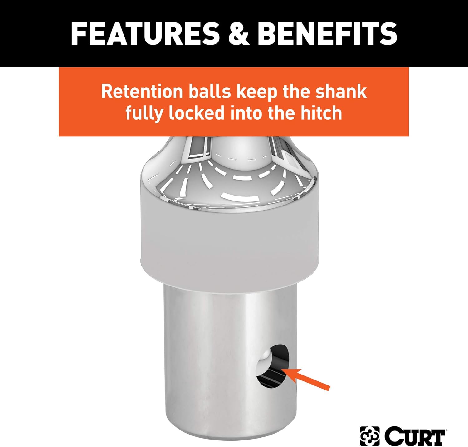 CURT 60628 30K Factory Style 3-Inch Gooseneck Ball, Fits Select Chevrolet Ford, GMC, Nissan Titan XD, Ram, Puck System Required