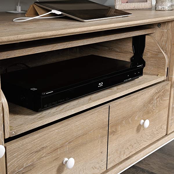 Sauder Canal Street Entertainment Credenza, For TV's up to 60", Northern Oak Finish
