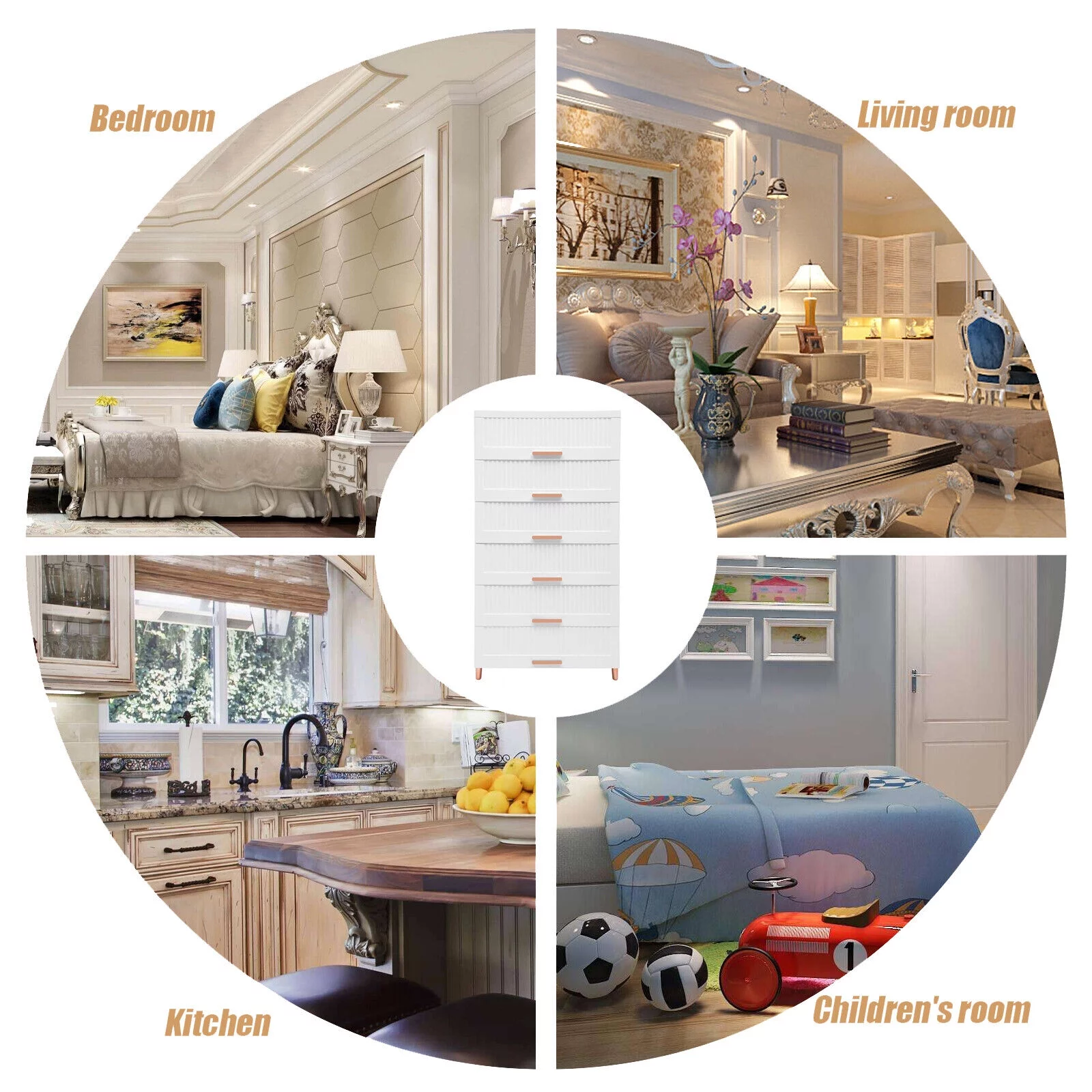 6-Drawer Chest Dresser Storage Tower Closet Organizer Bedroom Plastic White
