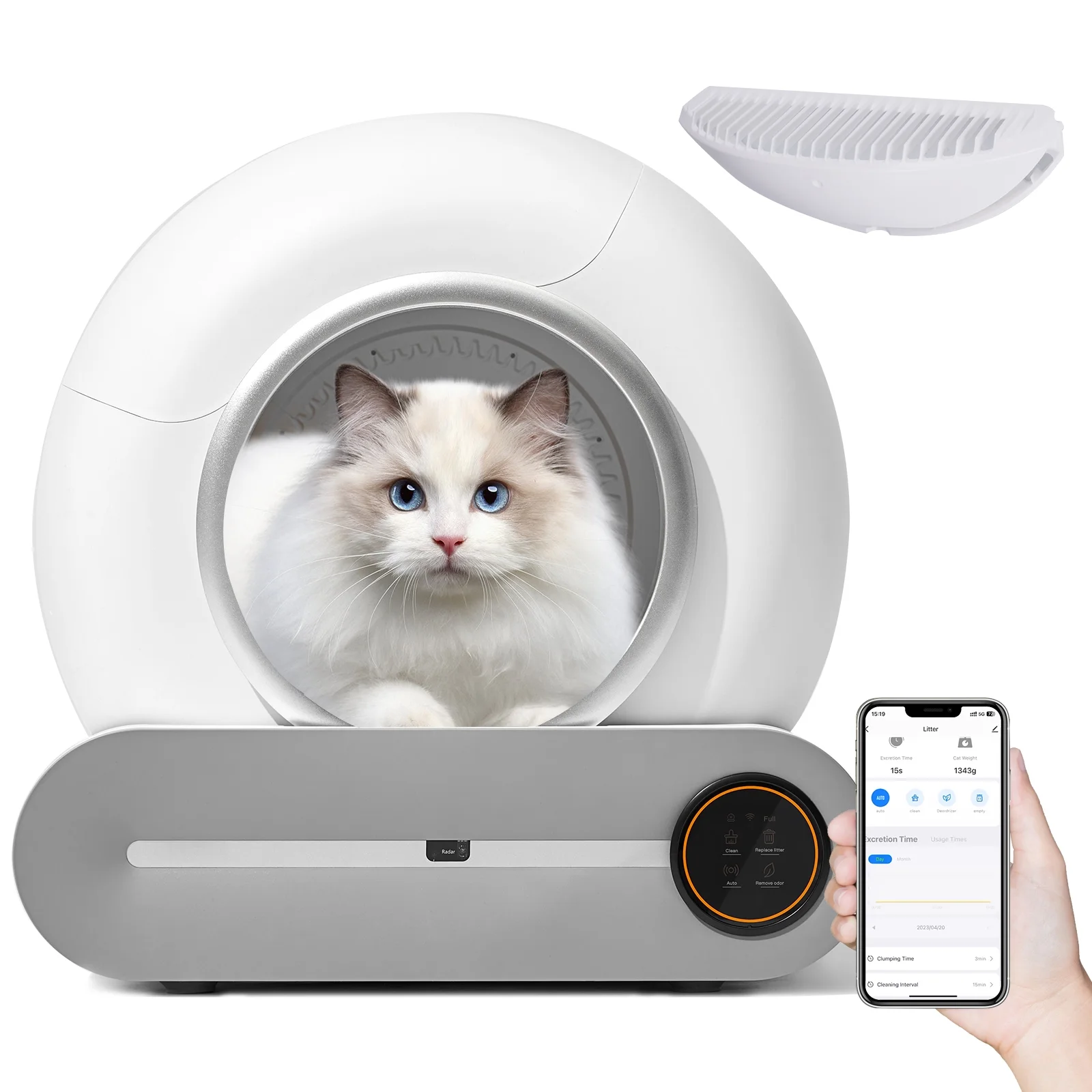 TAKOYI Self Cleaning Litter Box, Automatic Cat Litter Box with App Control Support, Integrated Safety Protection Smart Auto Cat Litter Box with Liner
