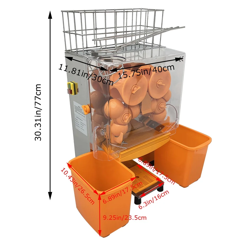 Techtongda Commercial Orange Juice Extractor Automatic Orange Squeezer Grapefruit Juicer Extractor Juice Press Machine