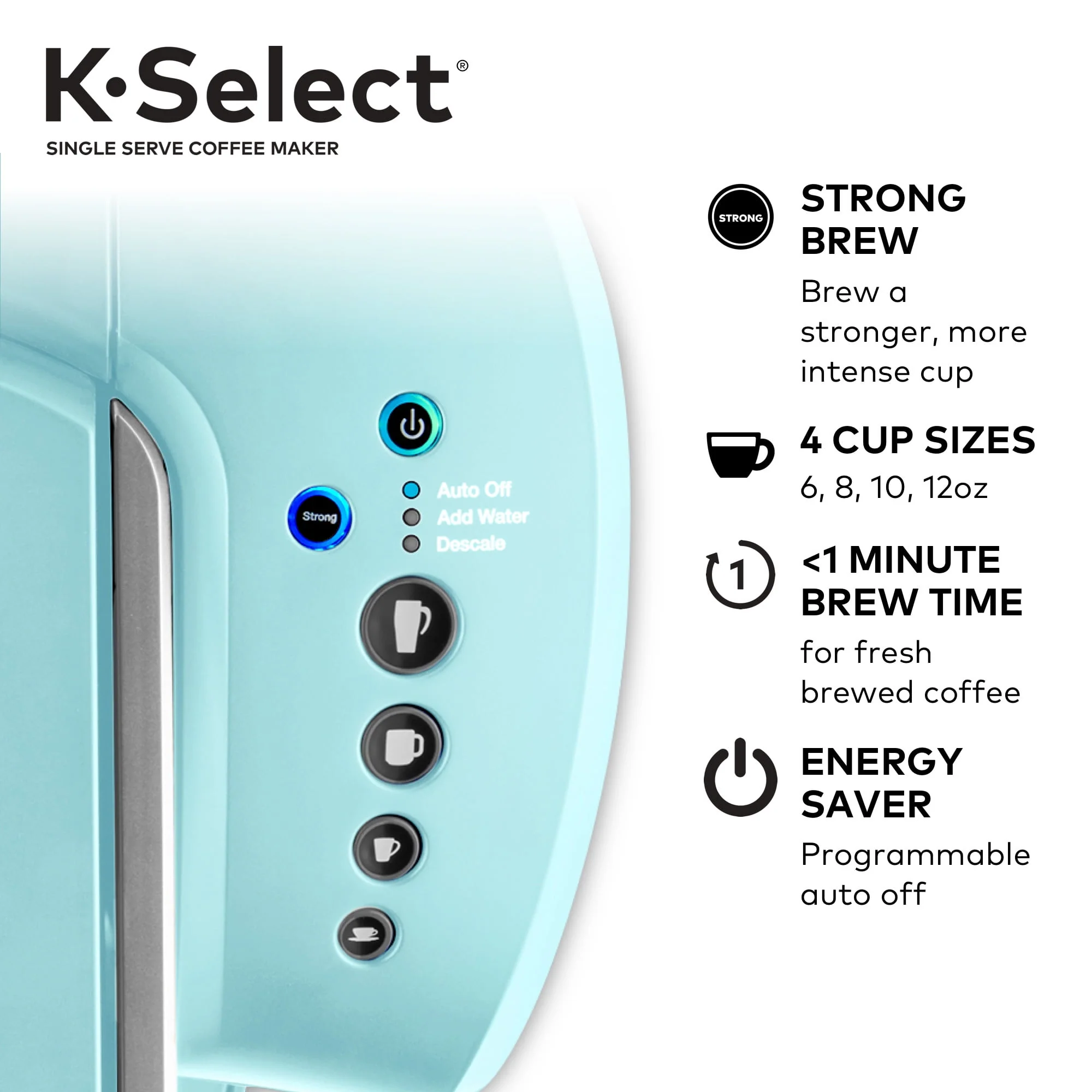 Keurig K-Select Single-Serve K-Cup Pod Coffee Maker, Matte White