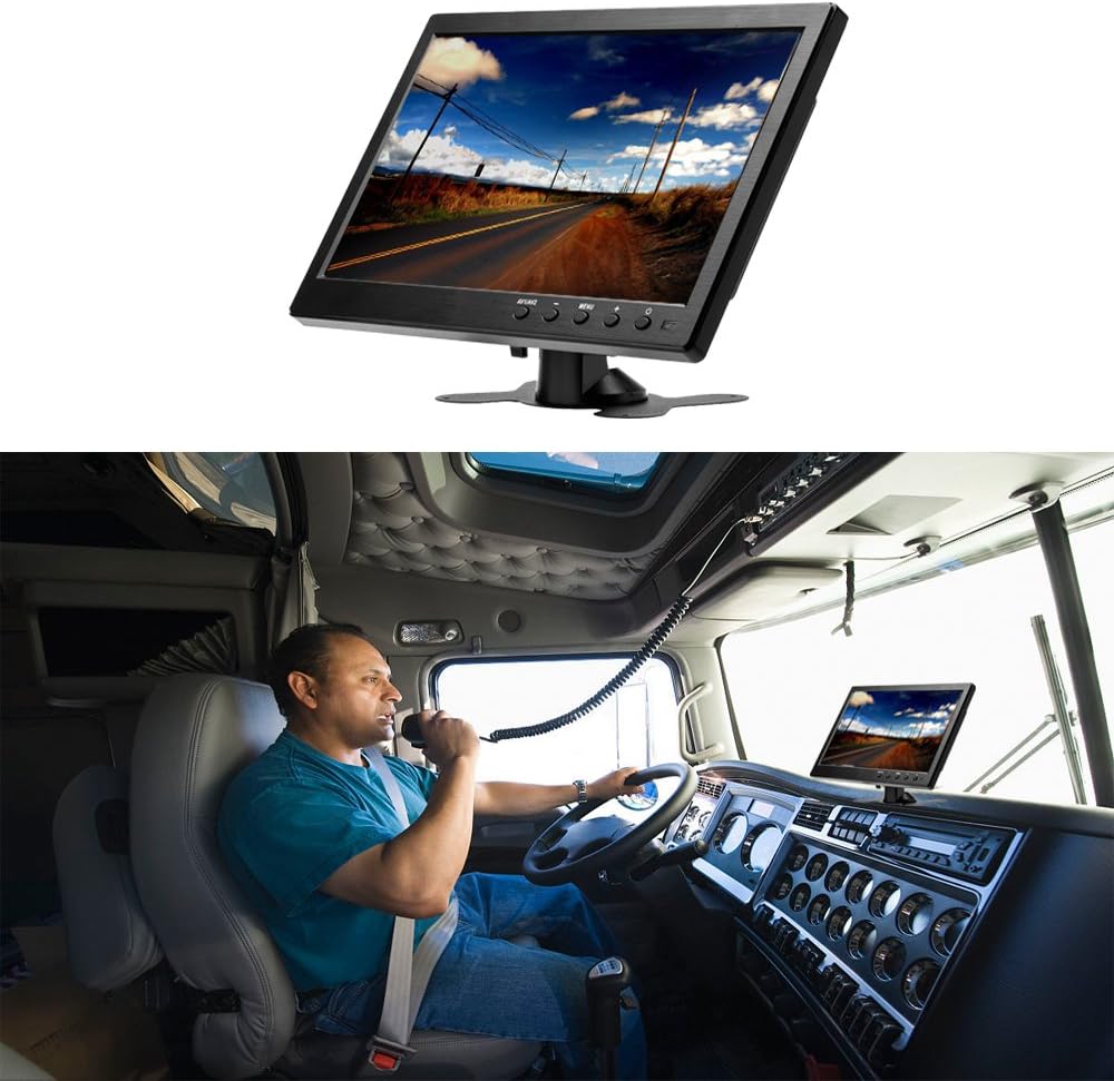10.1” HD Monitor for Mini TV & Car Video Player & Computer Display TFT LCD Color Screen for Car Backup Camera & Home Security System Built in Speaker