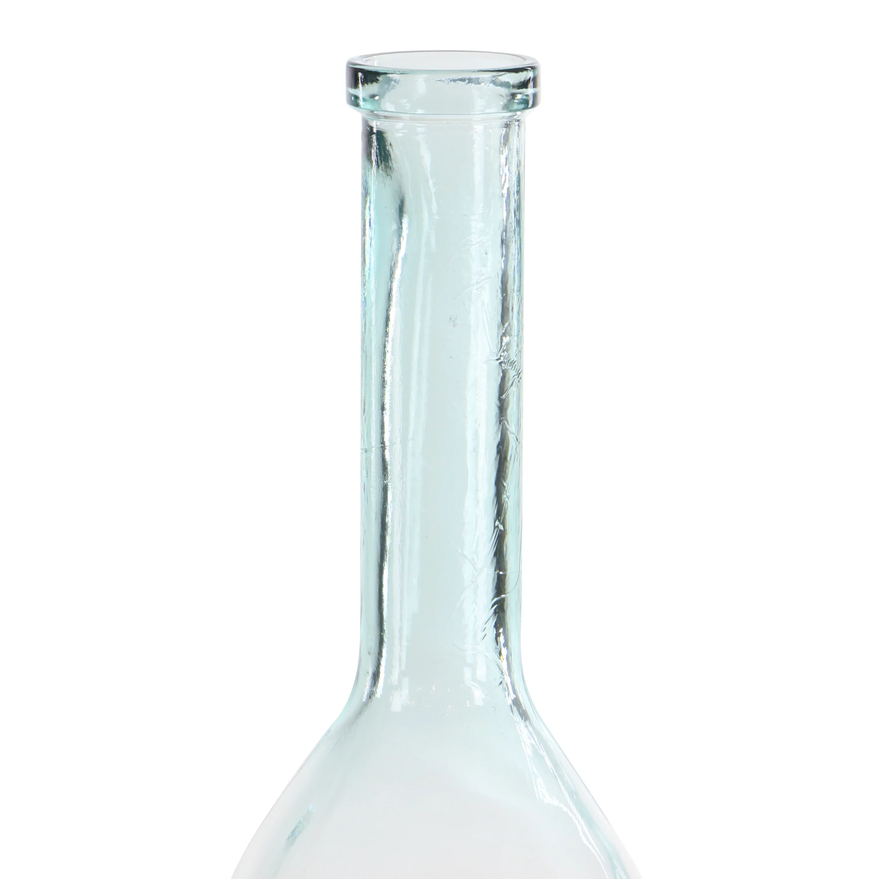 DecMode Farmhouse Recycled Glass Blue Spanish Decorative Vase, 8"W x 40"H