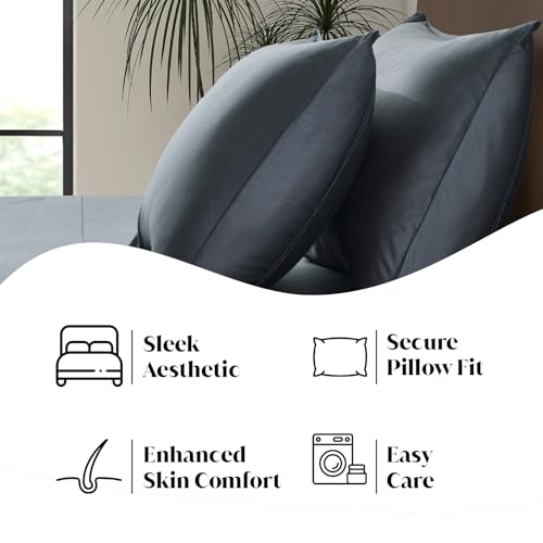 Luxury Bamboo Market | Queen Size Bed Sheet Set | 100% Viscose Made from Bamboo | Organically Grown | Ultra Soft | Cooling Sheets for Hot Sleepers |