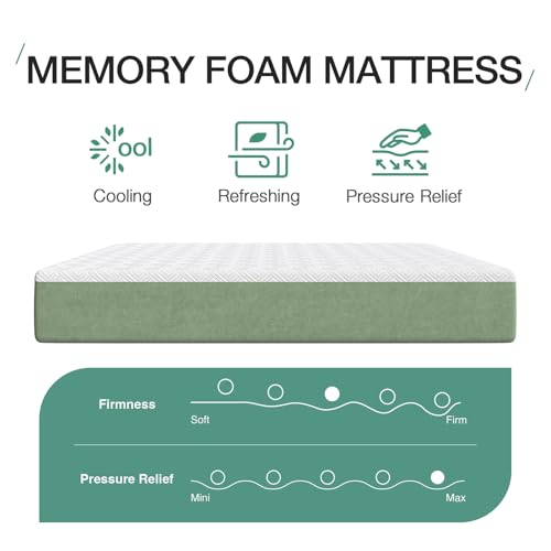 Novilla Twin Mattress, 12 Inch Gel Memory Foam Mattress Twin in a Box, Bamboo Charcoal Foam & Breathable Soft Cover for Clean, Peaceful Sleep