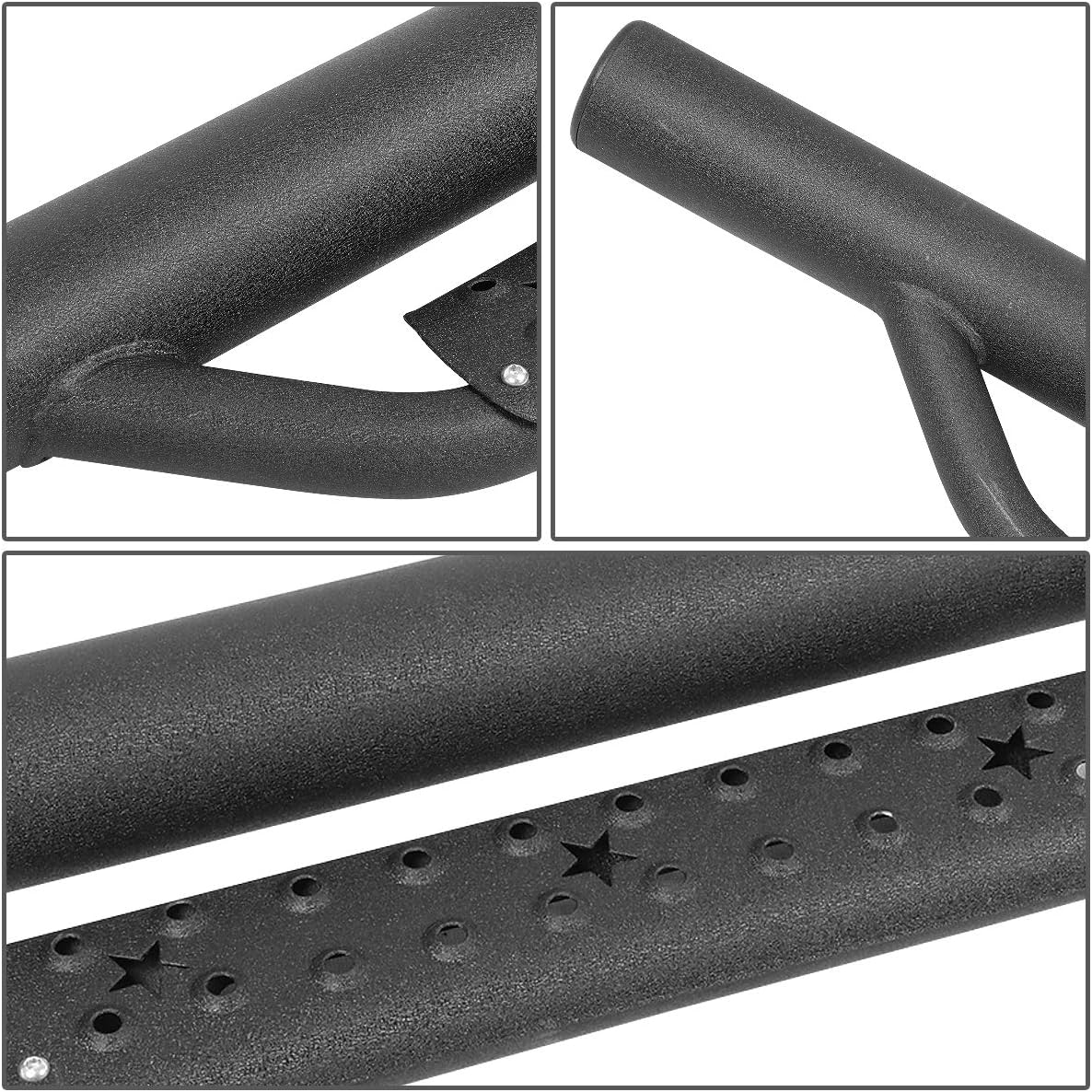 Step Pad Nerf Bar Running Boards Compatible with Silverado Sierra 1500 2500HD 3500HD Extended Cab 07-19, Mild Steel, Black Powder Coated