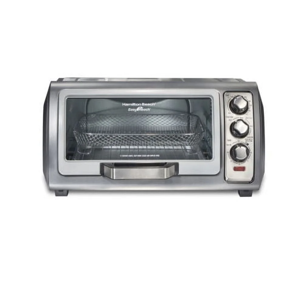 Air Fryer Toaster Oven with Easy Reach Door, 6 Slice Capacity, Stainless Steel