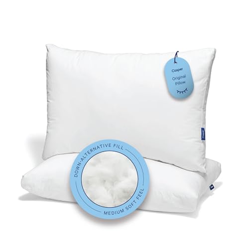 Casper Original Pillow for Sleeping, King, White, Two Pack