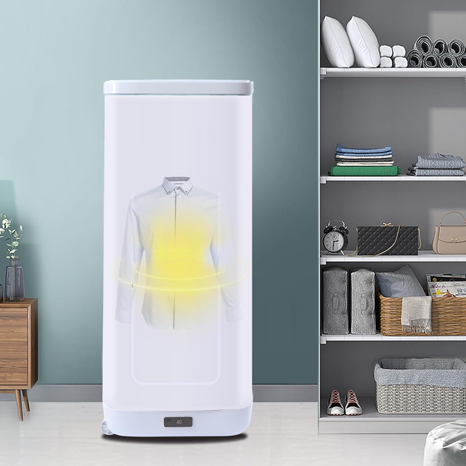 Mini Portable Clothes Dryer 850W Electric Wardrobe Dryer with Cloth Cover Compact Spaces Folding Clothes Dryer Machine for Home Apartments