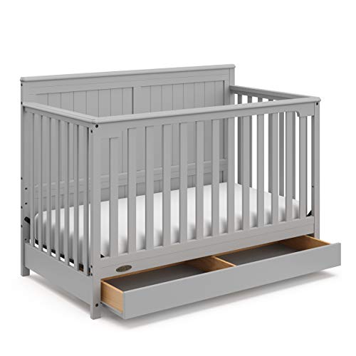 Graco Hadley 5-in-1 Convertible Crib and Changer with Drawer (Black) – GREENGUARD Gold Certified, Crib and Changing Table Combo with Drawer