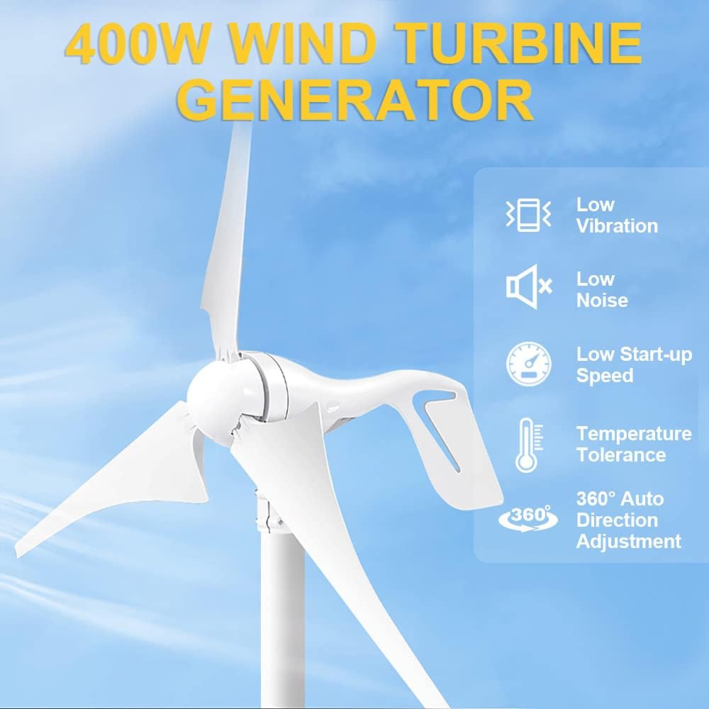 ECO-WORTHY 1200W Solar Wind Complete KIT: 1pc 400W Wind Turbine + 8pcs 100W Mono Solar Panel + 2pcs 100AH Battery + 1500W Inverter + 1pc Combiner Box