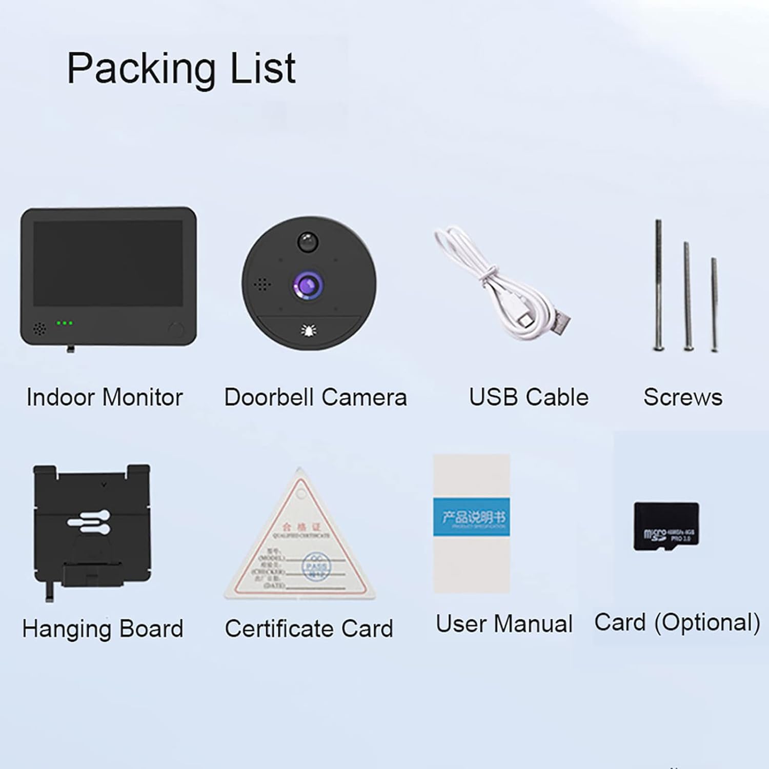 VIDEW 1080P WiFi Video Doorbell Peephole Camera Home Door Viewer 4.3 Inch Wide Angle Motion Detection Tuya Smart APP Remote Control for Apartment