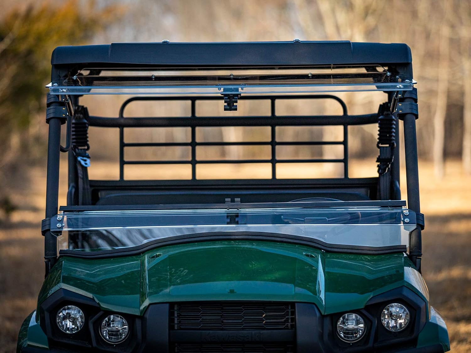 SuperATV Scratch Resistant 3-1 Flip Windshield for 2019+ Kawasaki Mule Pro MX (Only Fits MX-Sub Model) | USA Made | 250 Times Stronger than Glass |
