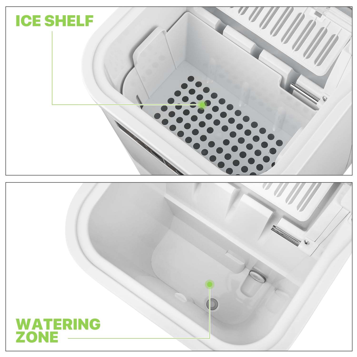 Ice Maker Countertop 9 Cubes Ready in 10Mins, 26lbs in 24Hours, 2 Sizes Bullet Shaped Ice, Ice Maker Machine with Ice Scoop and Basket