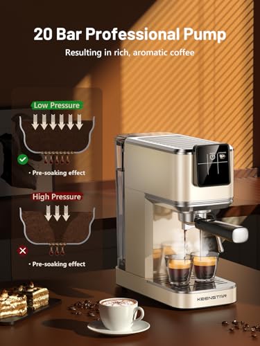 20Bar Espresso Machine with Rapid Cold Brew, Hot & Iced Coffee Machine, Espresso Maker with Milk Frother Steam Wand