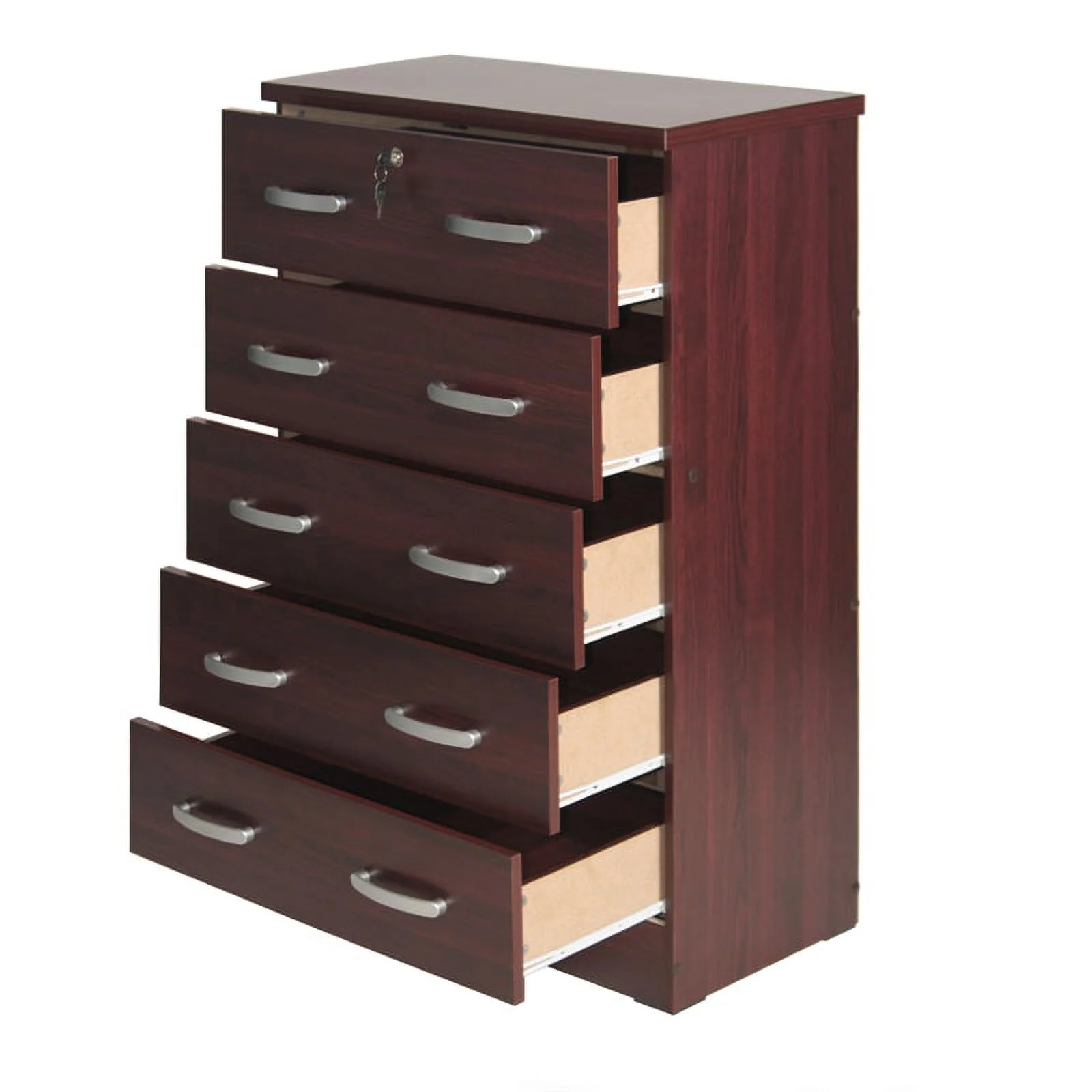 Home Square 3-Piece Set with Twin Bed Dresser with Lock and Nightstand in Black
