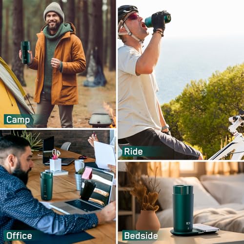 OTKAX Temperature Control Heated Coffee Mug Smart Self Heating Travel Mug 12 Oz App Controlled Warmer Mug 5 Hour LED Display Keep Coffee Hot All Day