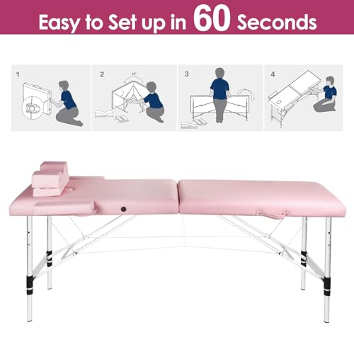 Portable Lash Bed for Lash Extensions Massage Table with Eyelash Pillow Esthetician Bed Spa Table Spa Bed Height Adjustable Waterproof Aluminum Frame