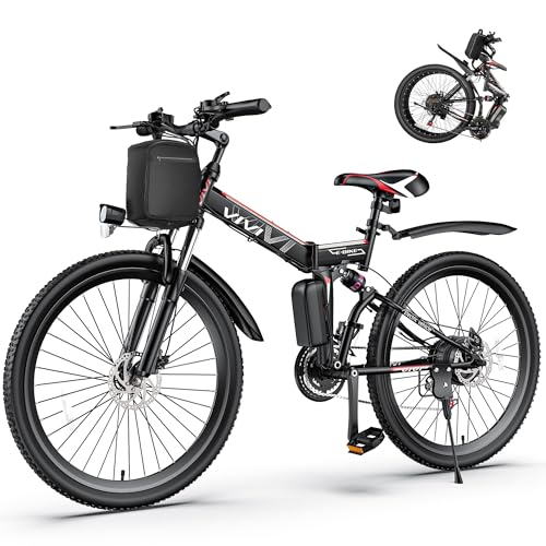 Vivi Electric Bike for Adults 750W Peak Folding Electric Mountain Bike 26'' Commuter Ebike 22MPH Adult Electric Bicycles with Removable Battery