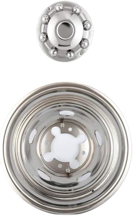 Deebior 4pcs 17inch Polished Stainless Steel Dually Wheel Simulators, Nice looking and Durable Bolt On Wheel Cover