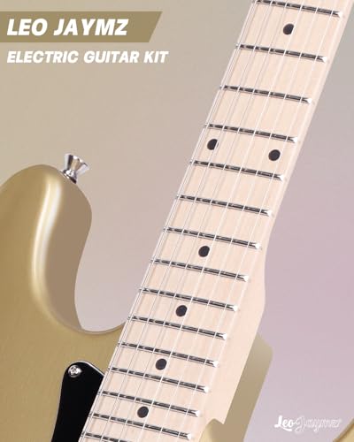 Leo Jaymz 39" Full Size ST Style Electric Guitar Starter Kit with SSH Pickup, 5W Portable Amp, Tuner, Gig Bag, Strap & Accessories (Violet Ocean)