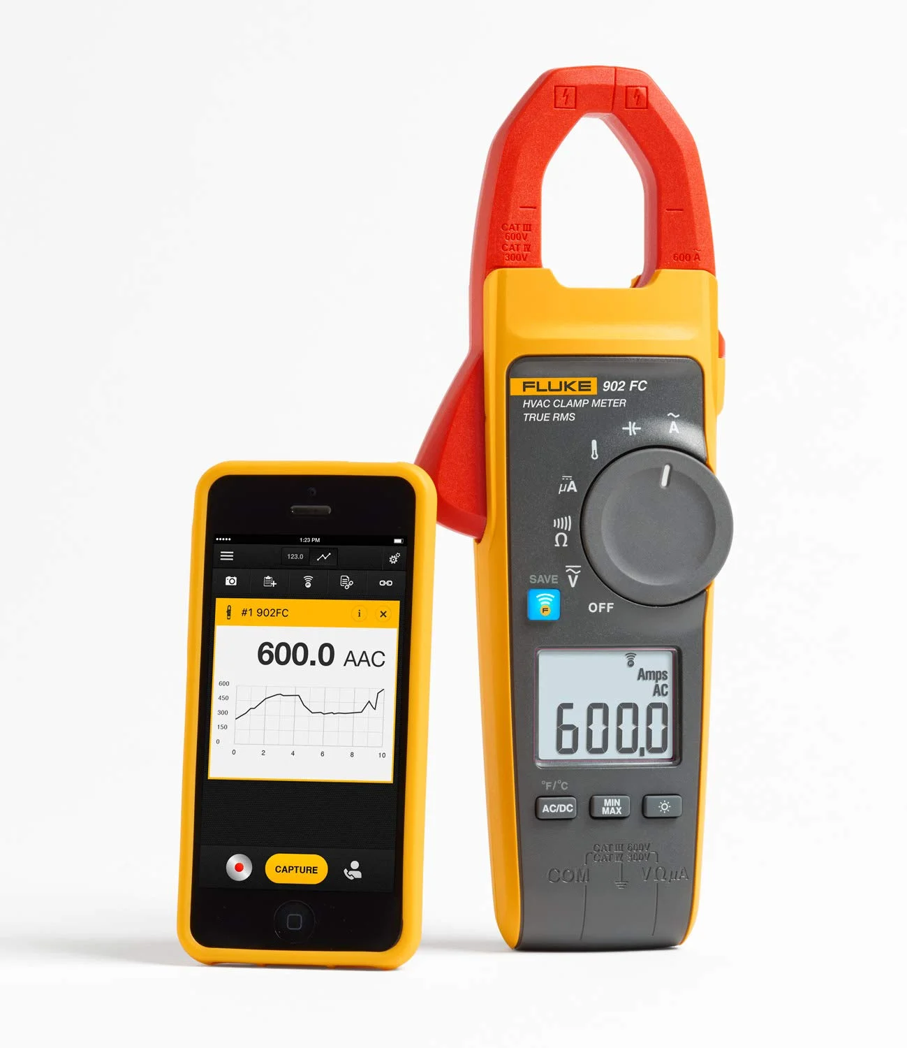 Fluke 902 FC - Fluke 902 Fc True-Rms Hvac Clamp Meter Enables Hvac Technicians To Create Reports And Collaborate With Peers From The Work Site