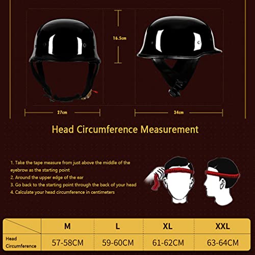 Bentrance German Style Retro Motorcycle Half Helmet, Vintage Half Face Helmet Open Face Helmet
