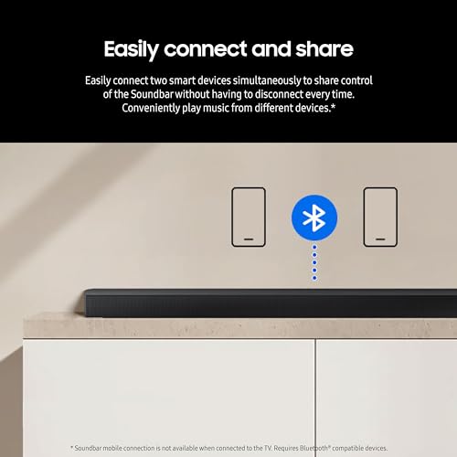 Samsung B-Series Soundbar HW-B630F 3.1 ch DTS Virtual:X Soundbar with Subwoofer (2025 Model) One Remote Control, Voice Enhance Mode, Adaptive Sound