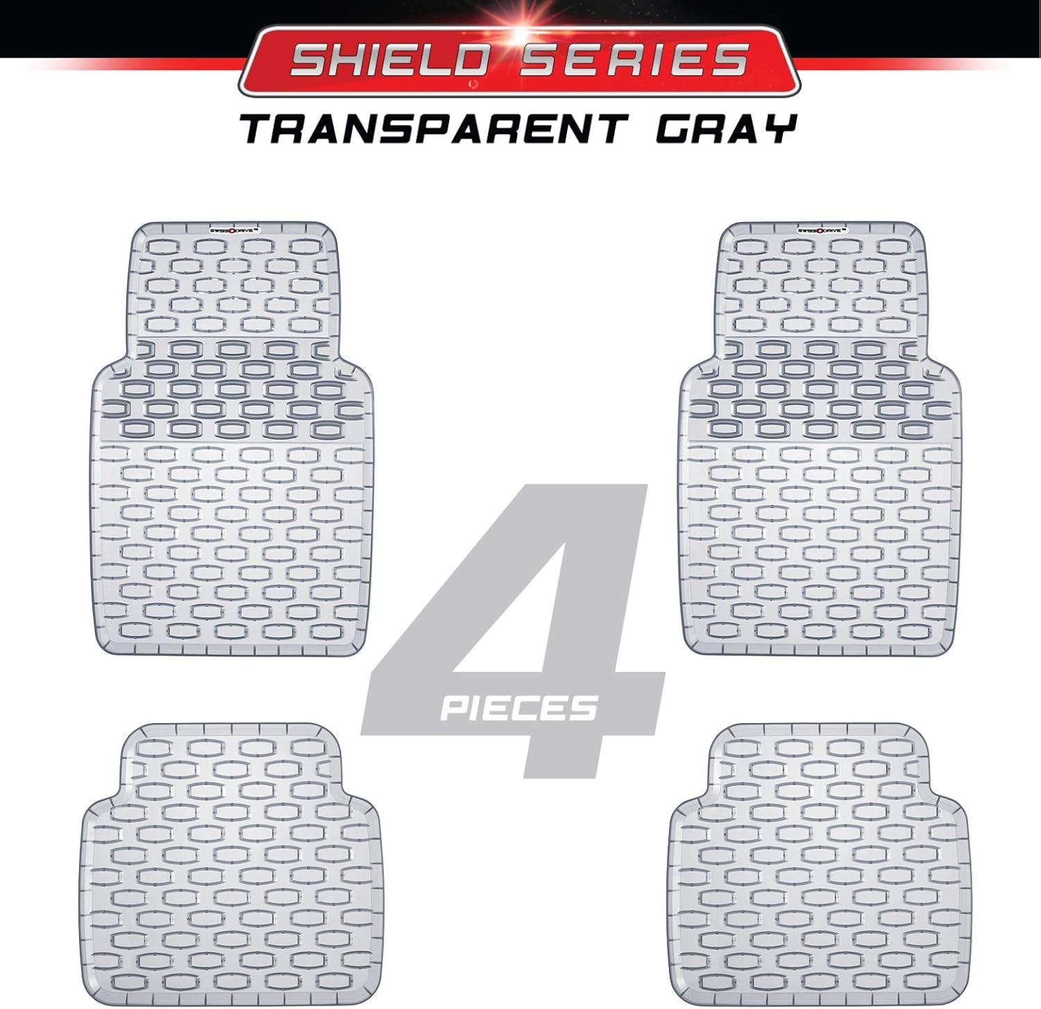 Swiss Drive Rubber Car Mats 4 pcs Shield Car Floor Mats Rubber Front Rear PVC Rubber Floor Mats for Cars SUV Van Truck – All-Weather Protection Mats