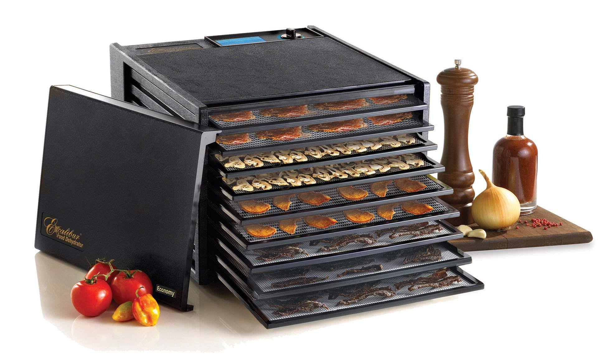 Excalibur 2900ECB 9-Tray Food Dehydrator with Adjustable Thermostat for Temperature Control Patented Technology for Faster and E