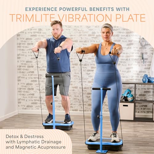 Lifepro TrimLite Vibration Plate Exercise Machine with Handlebars – Whole Body Vibration Machine, Ideal Lymphatic Drainage Massager – 99 Speed Levels