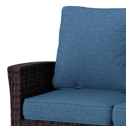 HERA'S HOUSE High Back Patio Furniture Set with Swivel Chairs, Outdoor Wicker Conversation Sets with 5.5" Comfy Cushions, 4 Piece Outside Sofa Sets