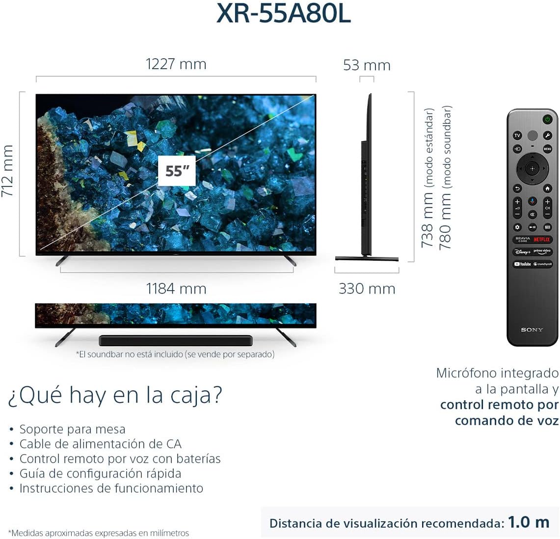 Sony OLED 55 inch BRAVIA XR A80L Series 4K Ultra HD TV: Smart Google TV with Dolby Vision HDR and Exclusive Gaming Features for The Playstation&reg