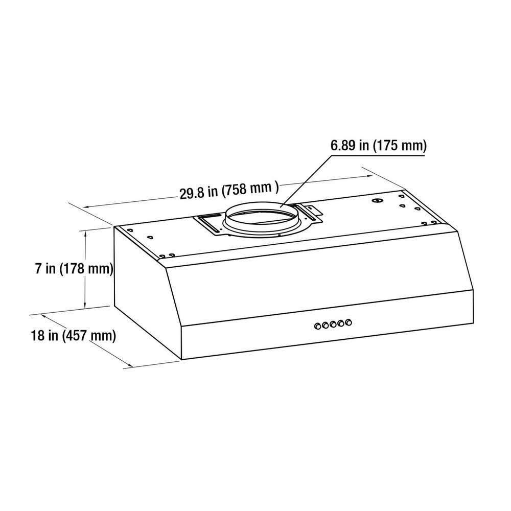 Vissani 30 in. W Under Cabinet Range Hood in Stainless Steel