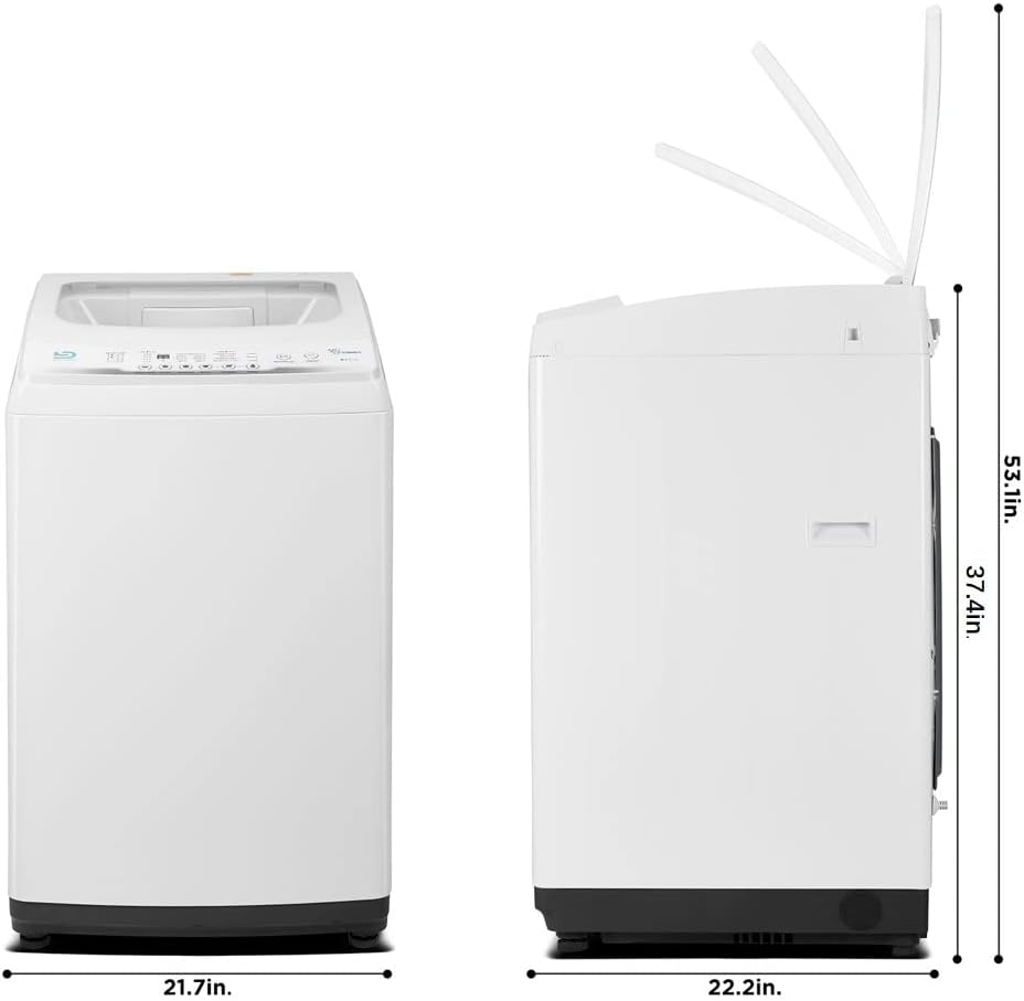 Smileader Portable Washing Machine, 2.0 Cu.Ft. Compact Washer with Fast Cleaning System, 8 Automatic Washing Programs, LED Display, for RV, Apartment
