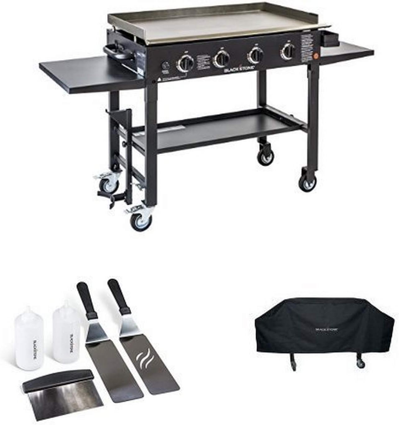 Blackstone 36 inch Outdoor Flat Top Gas Grill Griddle Station - 4-burner - Propane Fueled - Restaurant Grade - Professional Quality