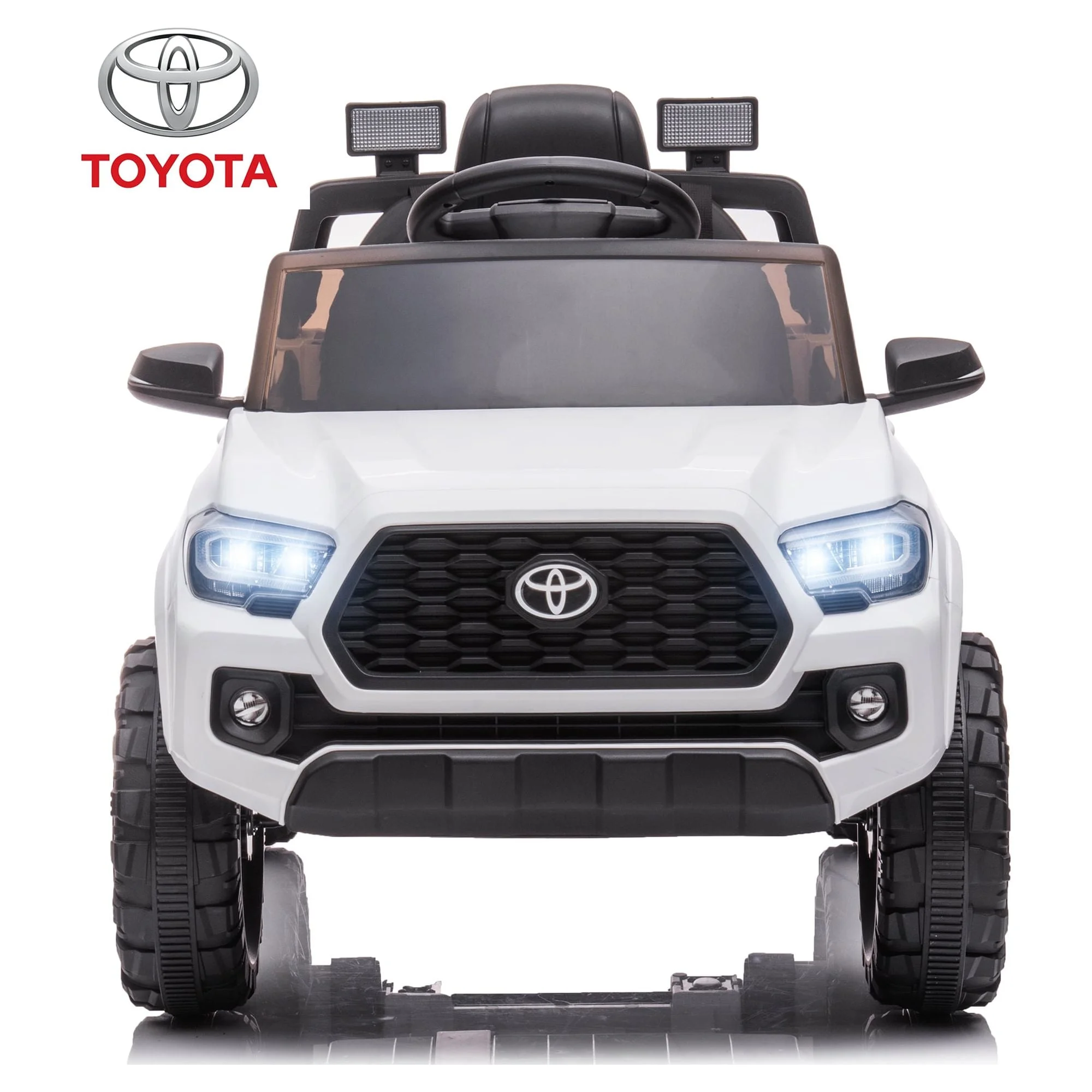 Licensed Toyota Tacoma Electric Ride on Vehicle for Kids, 12V Powered Ride on Car Toys with Remote Control, LED Lights, MP3 Player, Gray